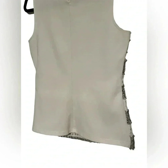 J. Crew Women’s Sleevless Tweed White & Grey Lace Top Size XS - Picture 6 of 6